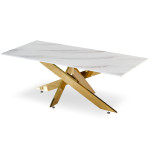 Paris Prix Table Basse En Verre "Olaze" 120cm Effet Marbre