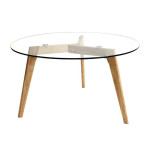 paris prix Table Basse en Verre "Ronde" 80cm Transparent
