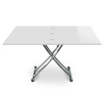 Paris Prix Table Basse Rectangulaire "Higher" 150cm Blanc Laqué
