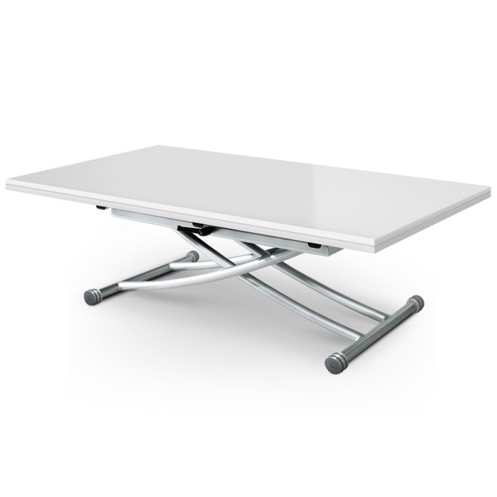 Paris Prix Table Basse Rectangulaire "Higher" 150cm Blanc Laqué