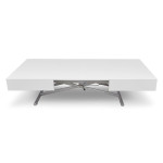 Paris Prix Table Basse Relevable "Lift" 120-190cm Blanc
