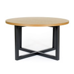 paris prix Table Basse Ronde "Camden" 80cm Chêne & Noir