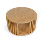 Paris Prix Table Basse Ronde Design "Drume" 83cm Chêne