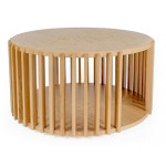 paris prix Table Basse Ronde Design "Drume" 83cm Chêne