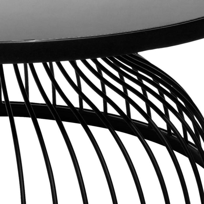 Paris Prix Table Basse Ronde Design "Kushi" 90cm Noir