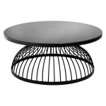 paris prix Table Basse Ronde Design "Kushi" 90cm Noir