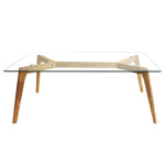 paris prix Table Basse Verre & Bois "Polax" 110cm Transparent