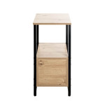 Paris Prix Table D'Appoint 2 Tiroirs "Miranda" 63cm Chêne & Noir