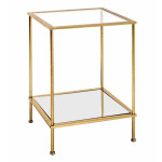 paris prix Table d'Appoint Carrée en Verre "Alizée" 55cm Or