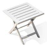 paris prix Table d'Appoint de Jardin Pliante "Marius" 43cm Blanc