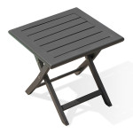 paris prix Table d'Appoint de Jardin Pliante "Marius" 43cm Gris Anthracite