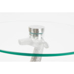 Paris Prix Table D'Appoint Design "Animality Girafe" 58cm Argent