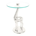 paris prix Table d'Appoint Design "Animality Girafe" 58cm Argent