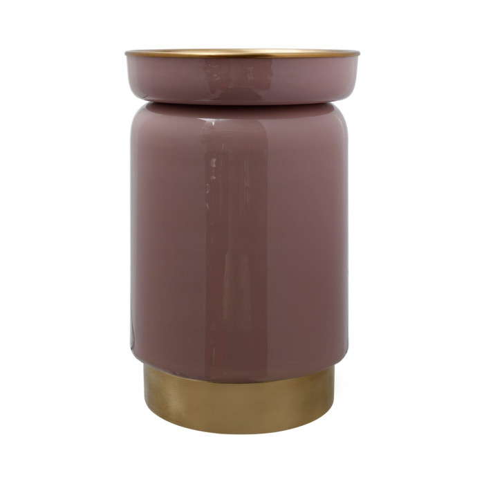 Paris Prix Table D'Appoint Design "Clays" 46cm Vieux Rose & Or