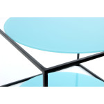 Paris Prix Table D'Appoint Design "Cody" 50cm Bleu & Noir