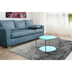 Paris Prix Table D'Appoint Design "Cody" 50cm Bleu & Noir