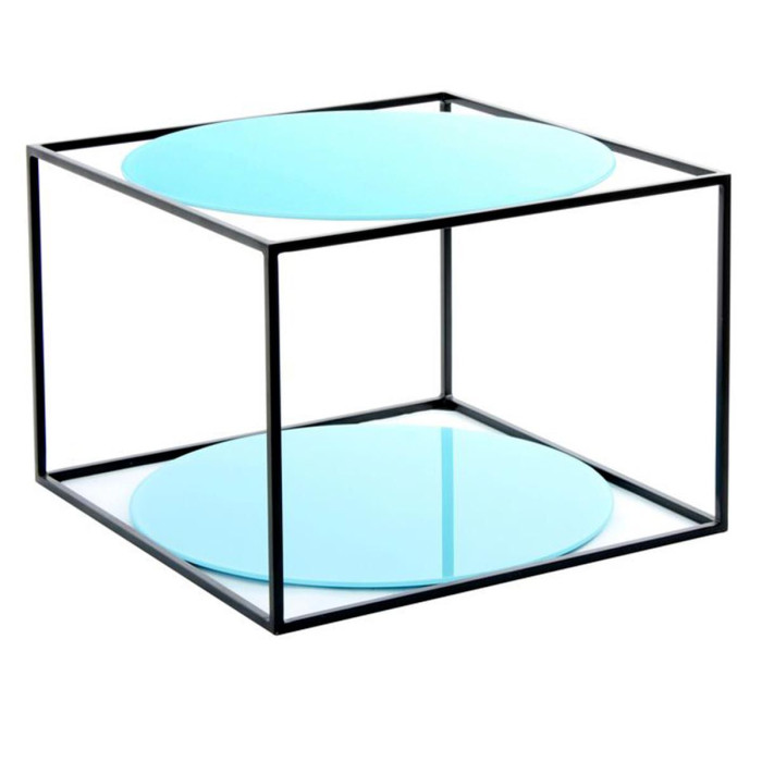 Paris Prix Table D'Appoint Design "Cody" 50cm Bleu & Noir