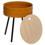 Paris Prix Table D'Appoint Design Coffre "Shiro" 45cm Moutarde