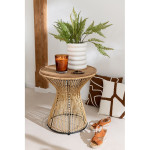 Paris Prix Table D'Appoint Design En Bambou "Rainures" 63cm Naturel