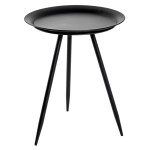 paris prix Table d'Appoint Design en Métal "Laqué" 47cm Noir
