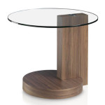 paris prix Table d'Appoint Design en Verre "Cécilia" 60cm Naturel