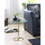 Paris Prix Table D'Appoint Design En Verre "Lya" 47cm Or