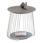 paris prix Table d'Appoint Design en Verre "Raza" 50cm Taupe
