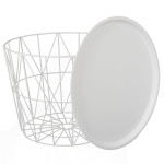 Paris Prix Table D'Appoint Design "Filaire" 52cm Blanc