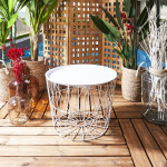 Paris Prix Table D'Appoint Design "Filaire" 52cm Blanc