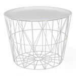 paris prix Table d'Appoint Design "Filaire" 52cm Blanc