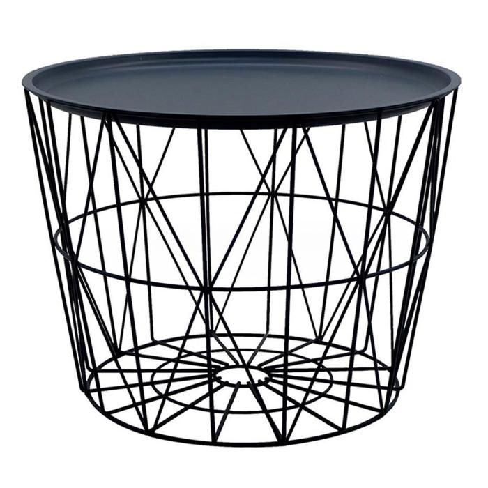 Paris Prix Table D'Appoint Design "Filaire" 52cm Gris