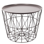 Paris Prix Table D'Appoint Design "Filaire" 52cm Taupe