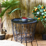 Paris Prix Table D'Appoint Design "Filaire" 52cm Taupe