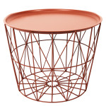 Paris Prix Table D'Appoint Design "Filaire" 52cm Terracotta
