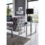 Paris Prix Table D'Appoint Design "Hytin" 45cm Argent