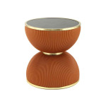 Paris Prix Table D'Appoint Design "Jokai" 51cm Cognac & Or