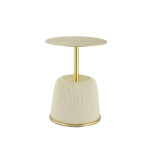 Paris Prix Table D'Appoint Design "Jokai" 60cm Crème & Or