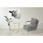 Paris Prix Table D'Appoint Design "Lucilla" 60cm Blanc & Or
