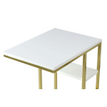 Paris Prix Table D'Appoint Design "Lucilla" 60cm Blanc & Or