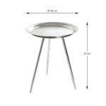 Paris Prix Table D'Appoint Design "Matalo" 47cm Argent