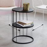 Paris Prix Table D'Appoint Design Métal "Kobu" 36cm Noir