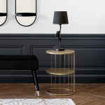 Paris Prix Table D'Appoint Design Métal "Kobu" 36cm Or