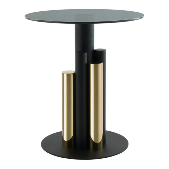 Paris Prix Table D'Appoint Design "Paula" 50cm Or & Gris