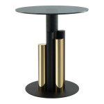 paris prix Table d'Appoint Design "Paula" 50cm Or & Gris