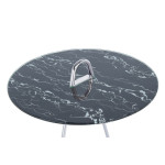 Paris Prix Table D'Appoint Design "Pendule" 60cm Argent & Noir