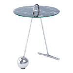paris prix Table d'Appoint Design "Pendule" 60cm Argent & Noir