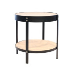 Paris Prix Table D'Appoint Design "Plateau Horloge" 40cm Noir