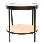 Paris Prix Table D'Appoint Design "Plateau Horloge" 51cm Noir