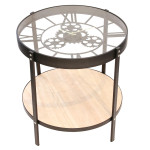 paris prix Table d'Appoint Design "Plateau Horloge" 51cm Noir