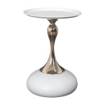 paris prix Table d'Appoint Design "Portebello" 54cm Blanc & Or